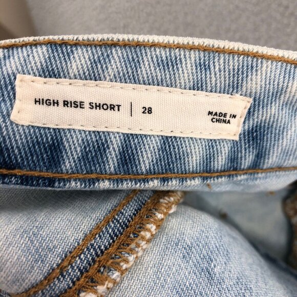 Pacsun Shorts Womens 28 Blue Acid Wash Denim High Rise Frayed Distressed Casual - Picture 5 of 13